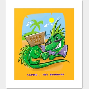 Iguana asking to be fed Posters and Art